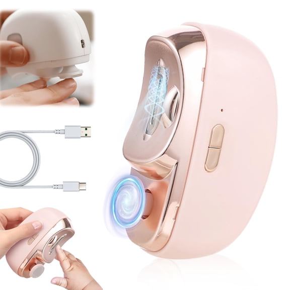 Electric Nail Clipper for Seniors,2026 New 2 in 1 Automatic Smart Nail Clippers with Polisher,Adjustable 3 Speed Levels,Multi-Functional Electric Nail Trimmer for Thick Toenail (B-Pink)