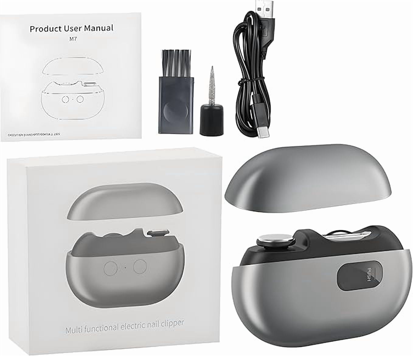 Electric Nail Clipper for Toenails and Fingernails， Smart Nail Clipper with Polishing & Nail Catcher，compact and portable