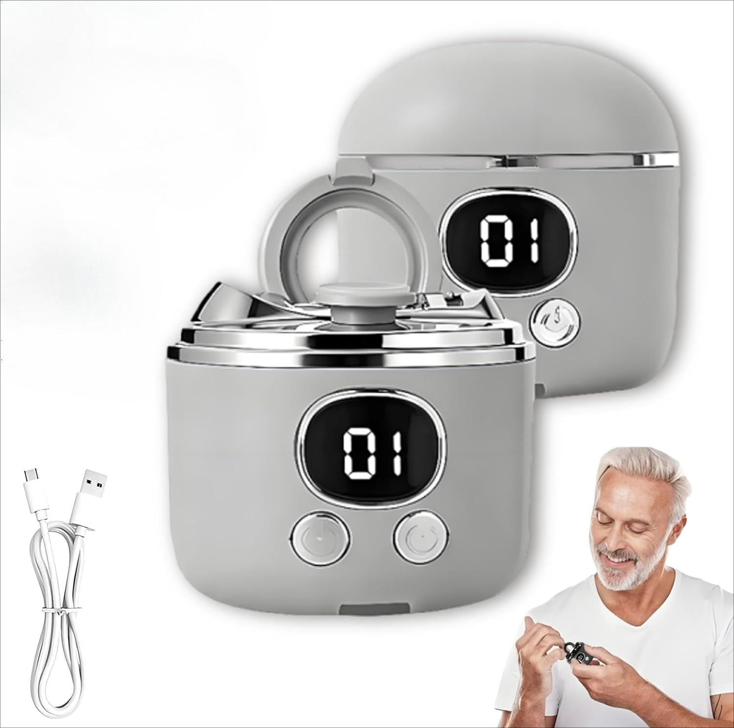 Electric Nail Clipper with Magnifier for Seniors, 2-in-1 Automatic ...