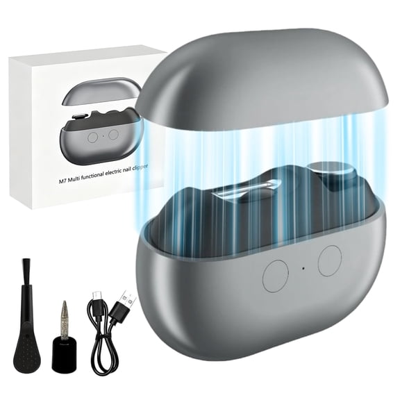 Electric Nail Clippers, 2026 3 in 1 Easy Clip Electric Nail Clippers for Seniors,Polishing Clipper with LED Light & Nail Scraps Storage,Painless Toe Fingernail Trimmer for Seniors Adult(1PC,Gray)