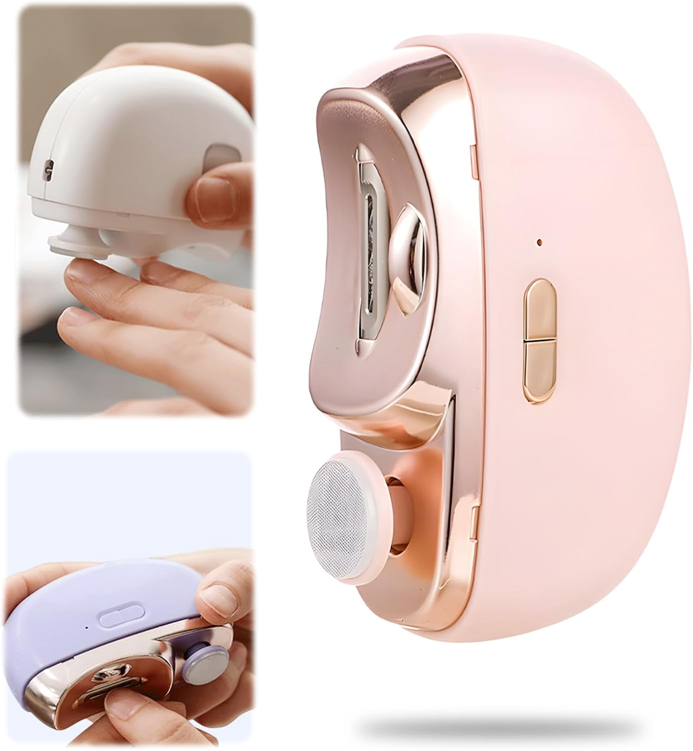 Electric Nail Clippers for Adults, 2025 Upgraded 3 in 1 Electric Polishing Automatic Nail Clippers, Electric Nail Clippers for Seniors Automatic Nail Trimmer Fingers (Pink)