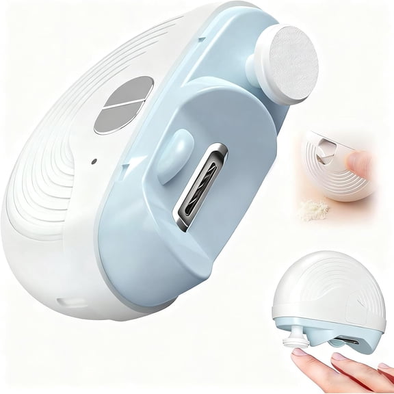 Electric Nail Clippers for Adults Seniors, 3 Speeds Strong Power Automatic Nails Clipper with Polisher, LED Light, Rechargeable Clippers for Thick Toenails Fingernails(White)