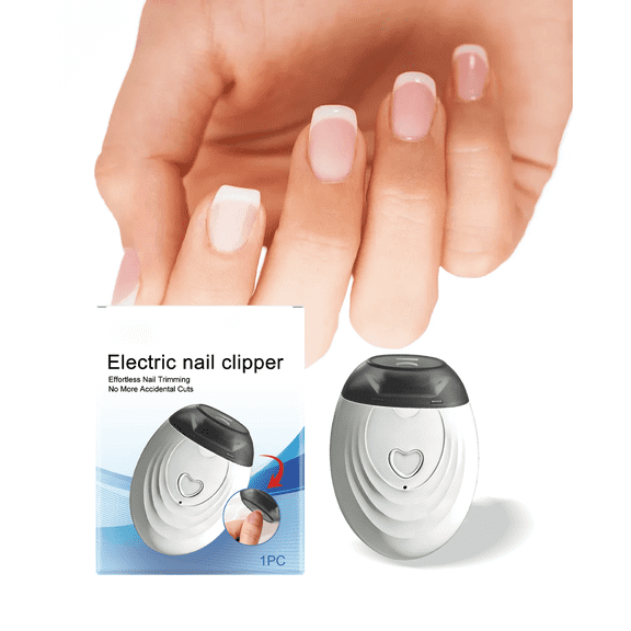 Electric Nail Clippers for Adults and Seniors, USB Rechargeable Low Noise Trimmer with LED Light and Two Speeds, Safe Nail Cutter for Home and Travel Use