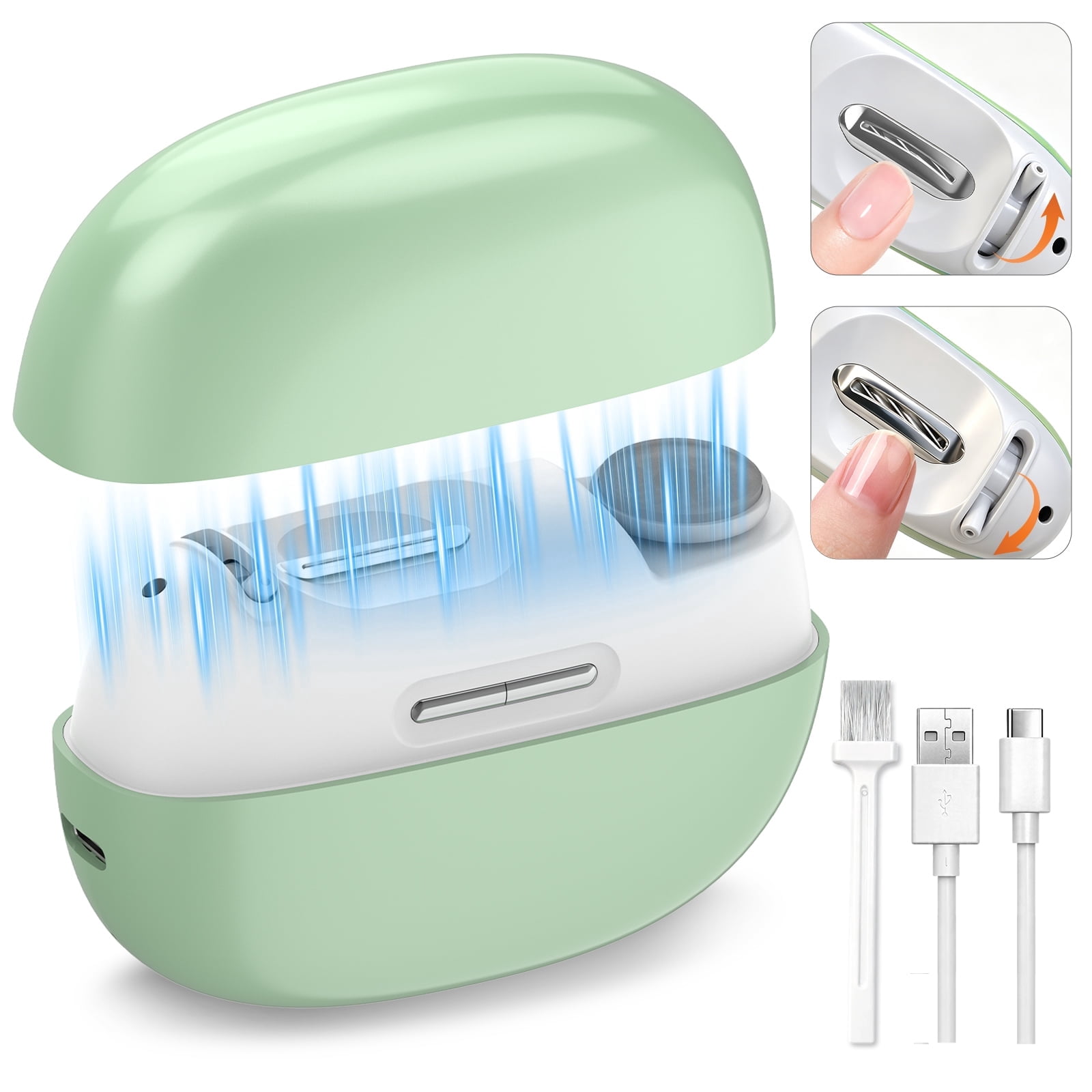 Electric Nail Clippers Automatic Nail Trimmer with Polishing Head, Dual Trimming Modes, Dust Storage, 2 Speed Settings, LED Light, Safe for Baby, Kids, Adults and Seniors