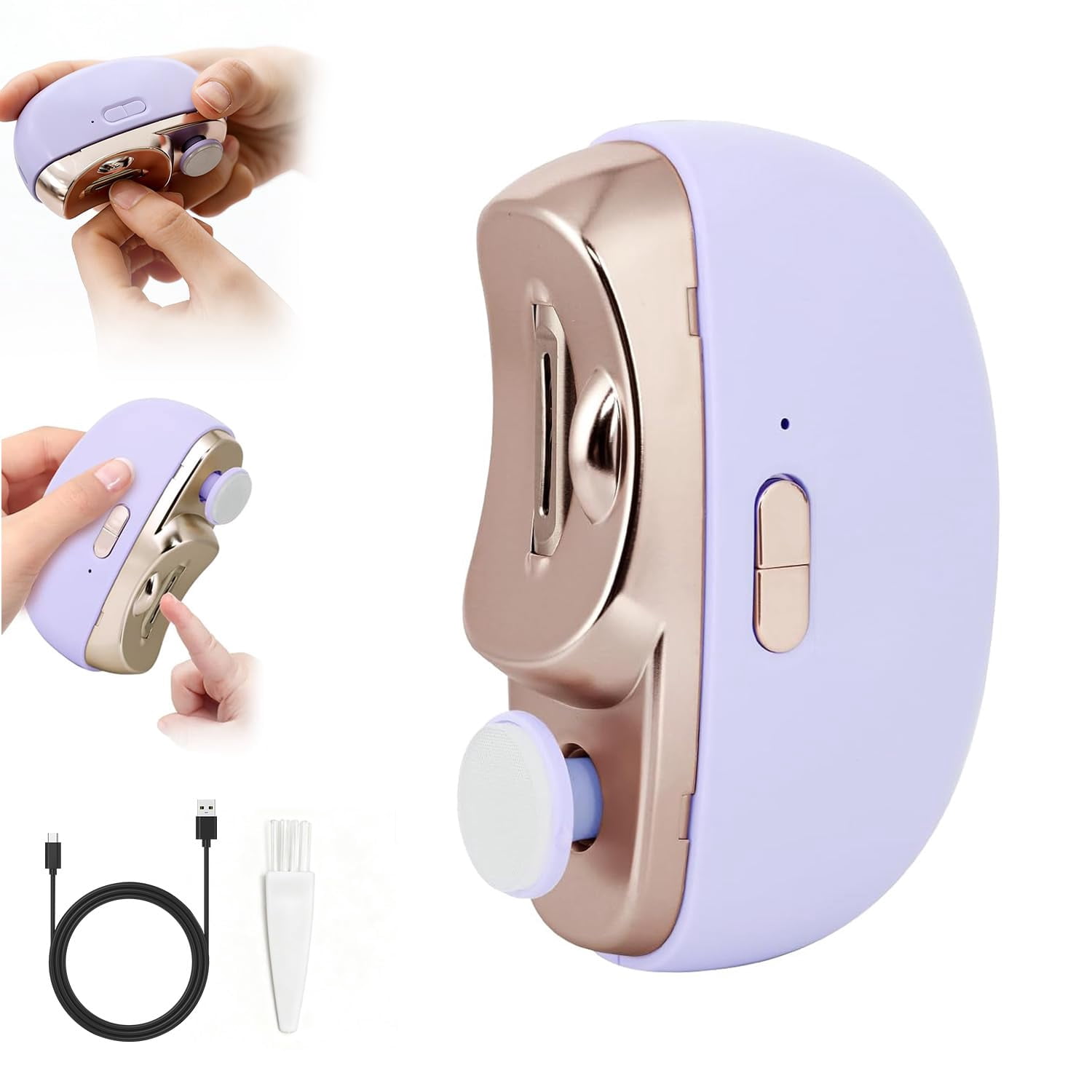 Electric Nail Clippers for Seniors,2026 New 3-in-1 Easyclip Smart Nail Clipper for Baby and Adults,Automatic Electric Nail Clipper with Polishing and LED Light,Suitable for Fingernail Toenails(Pink)