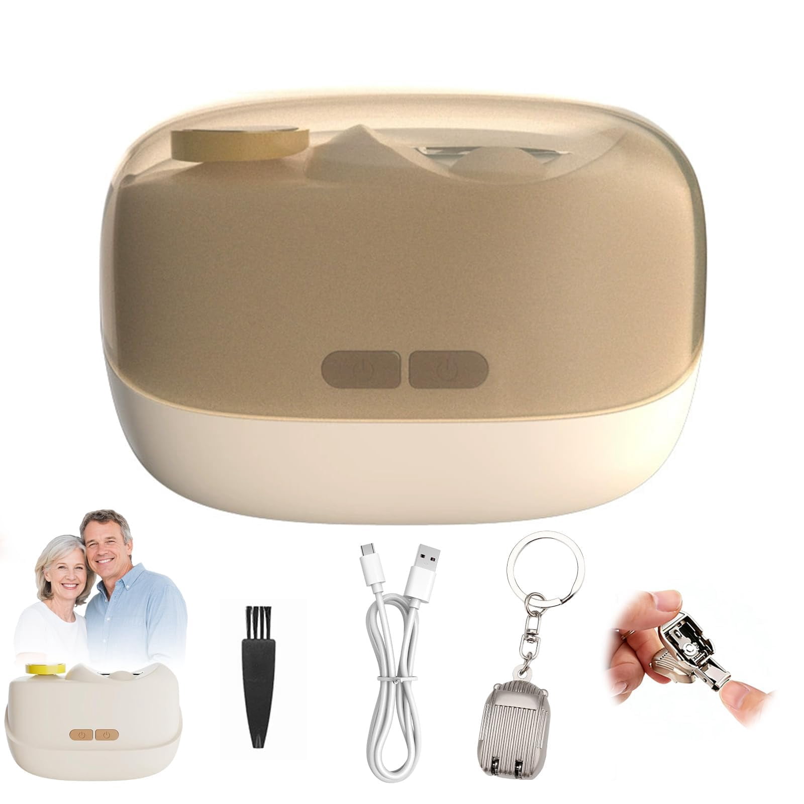 Electric Nail Clippers for Seniors,2026 New Smart Electric Nail Clippers,2 in 1 Electric Toe Nail Clipper with Polishing, USB, LED Light, Safety First Nail Clippers Baby with Mini Folding Keychain