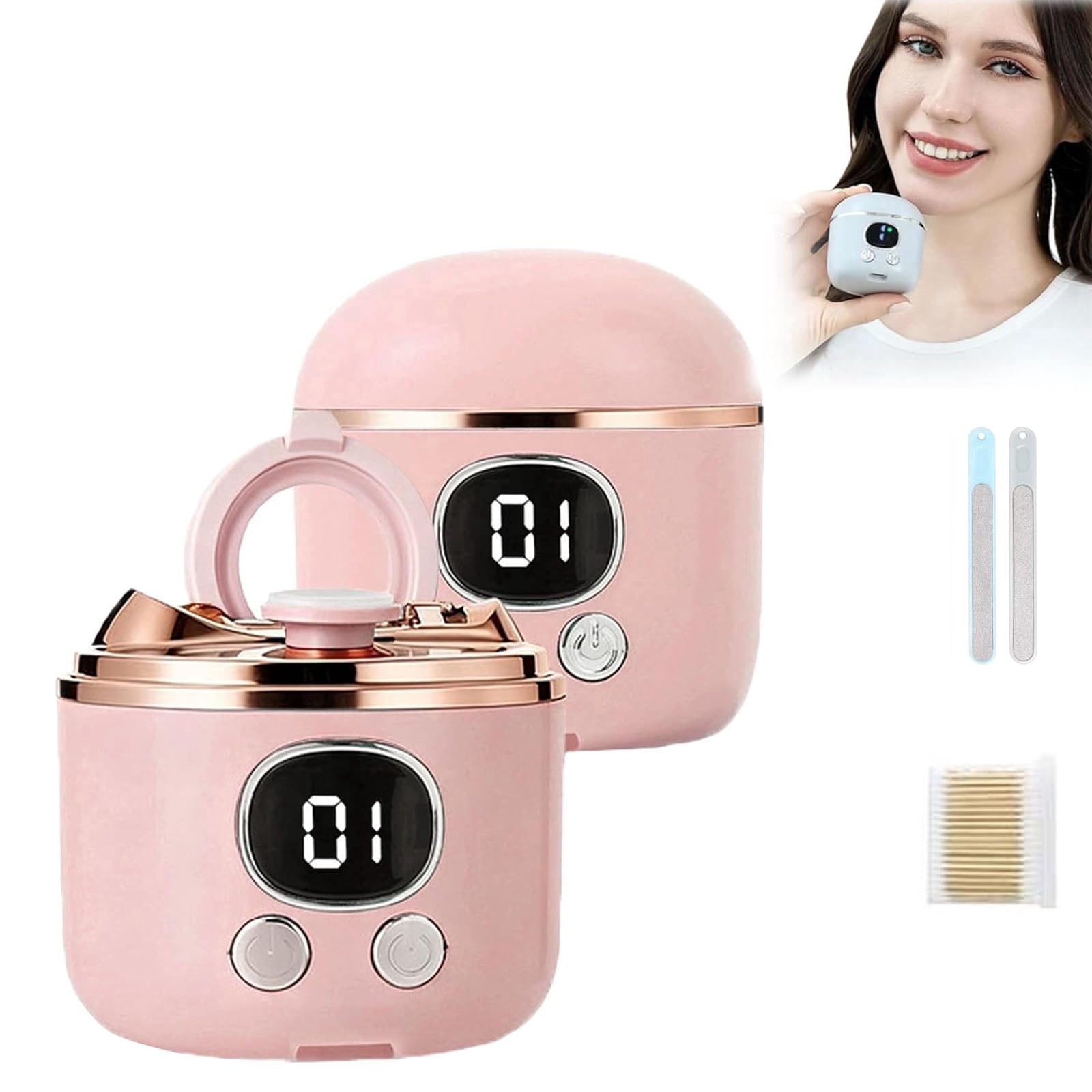 Electric Nail Clippers for Seniors with Magnifier, LED Light & Case - Rechargeable Automatic Trimmer/Polisher for Thick Toenails & Adults - Low Noise, Built-in Dust Collector