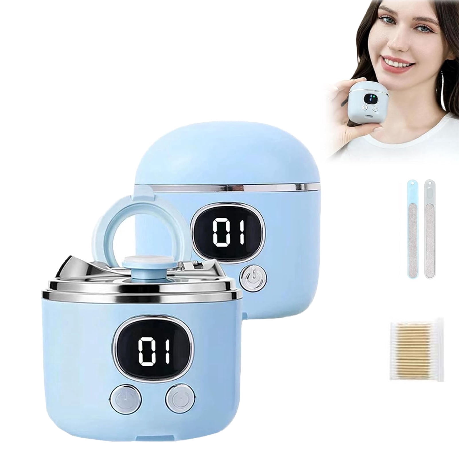 Electric Nail Clippers for Seniors with Magnifier, LED Light & Case - Rechargeable Automatic Trimmer/Polisher for Thick Toenails & Adults - Low Noise, Built-in Dust Collector