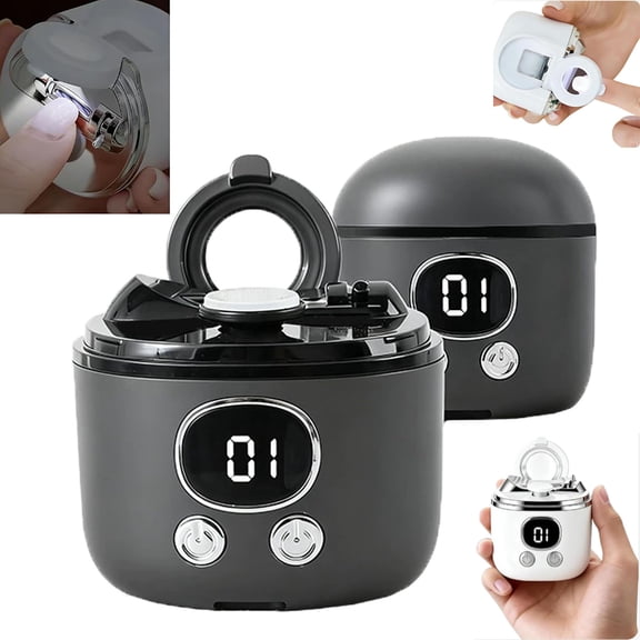 Electric Nail Clippers for Seniors with Magnifier, Portable Electric Nails Trimmer, Three Display Settings, Dual-Head Trimming, for Thick Toenails & Adults - Low Noise, Built-in Dust Collector