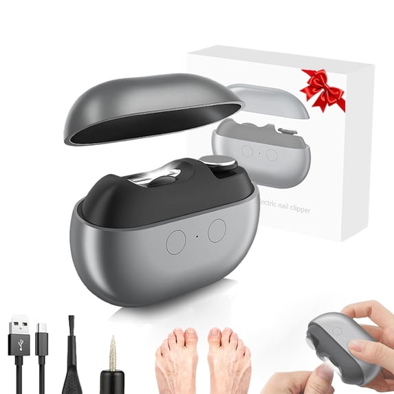 Electric Nail Clippers for Seniors,Upgraded 3 in 1 Automatic Electric Toenail Clippers for Thick Nails, Nail Care Tool with Led Light,for Seniors Kids Adults (Black*1)