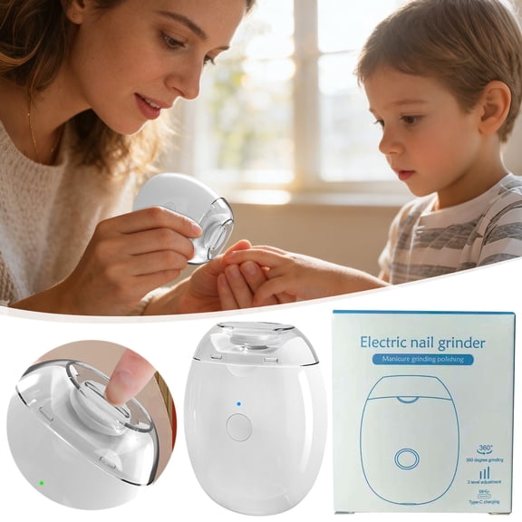 Electric Nail Clippers-Universal Automatic Fingernail Grinder,Portable Electric Nail Clipper With Led Light And 3 Speeds,360° Silent Auto Fingernail Cutter And Polishing Trimmer For Safe