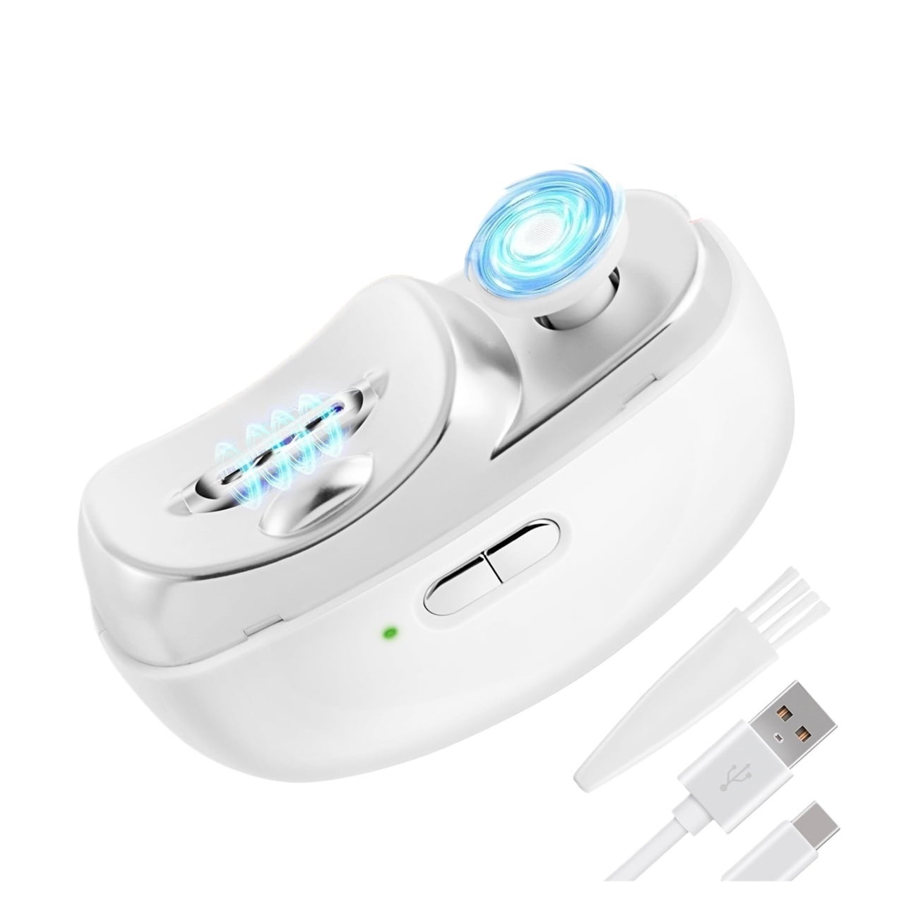 Electric Nail Clippers Upgraded 3 in 1 Automatic - with Polishing, Dust Storage & LED Light, Nail File Toenail Trimmer, Gifts for Women Men Mom Her Him Kids Adults Senior Baby Teacher Students (White)