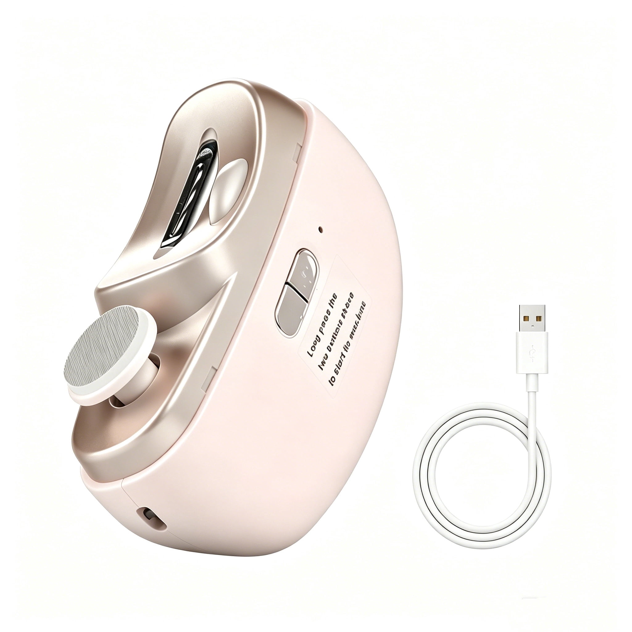 Unbranded 1 pack 2-Speed Rechargeable Electric Nail Clipper with LED Light & Clipping Storage, ABS Plastic All-Age Manicure Tool for Baby, Kids, Adults & Seniors, Pink