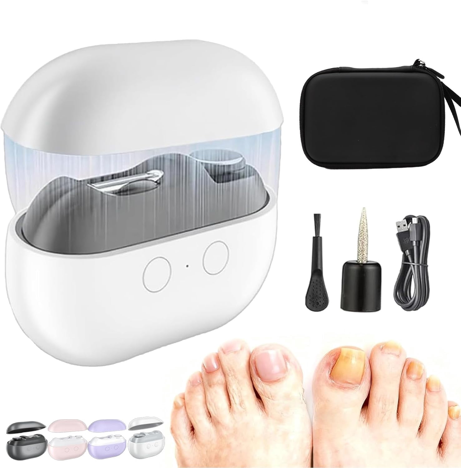 Electric Nail Clippers for Seniors, 3-in-1 Automatic Nail Trimmer and Polisher with Light, Painless Nail Cutter for Thick Toenails and Fingernails