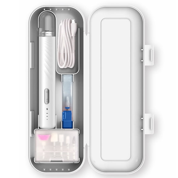 Electric Nail Drill 14500RPM, Cordless E-File with 3-Speed Adjustment, USB Rechargeable Portable Nail File Set for Acrylic Gel Removal, Manicure & Pedicure, Cuticle Care