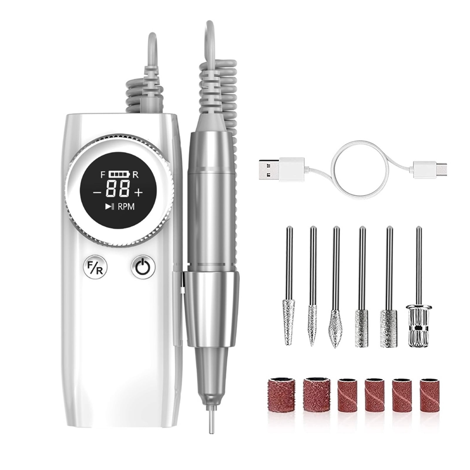 Electric Nail Drill 45000RPM Portable Cordless Nail File Machine For Acrylic Gel Nails Manicure Pedicure Polishing Shape Tools ,Low Noise