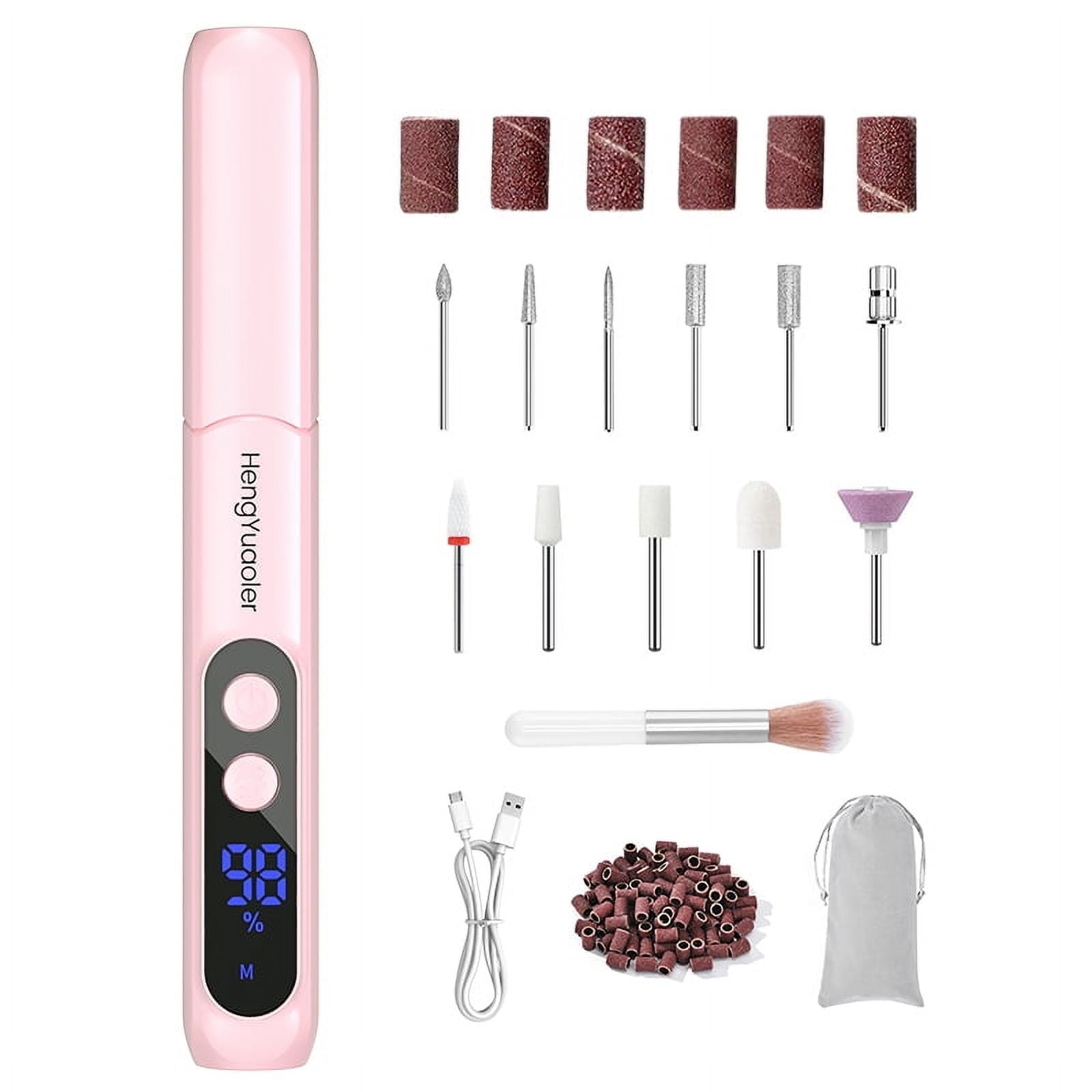 Electric Nail Drill Cordless Machine by HengYuaoler Portable Design 35,000 RPM Low Noise Professional Salon Nail Drill for Your Daily Use