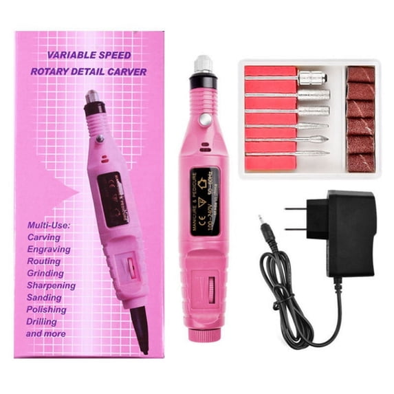 Electric Nail Drill File Machine Electric Manicure Machine Nail Drill Bits Kit Nail File Art Tool Pedicure Gel Polish Remover Portable Electric Acrylic Nail Drill File Buffer Machine Kit