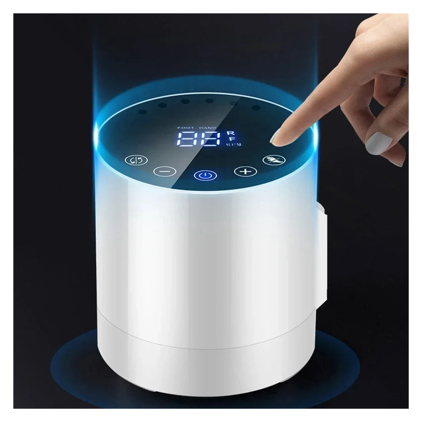 Electric Nail Drill File, Round Acrylic and Gel Manicure Polisher for Home Salon Beginners