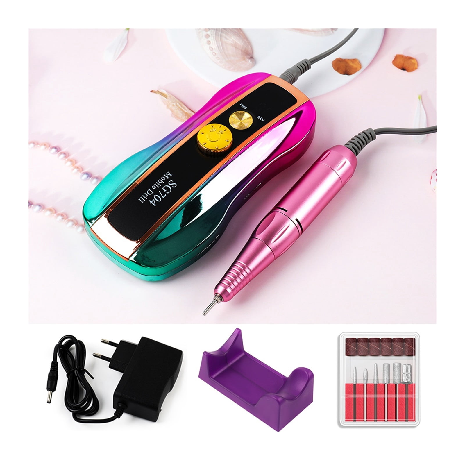 Electric Nail Drill For Acrylic Nails, Professional 35000RPM Rechargeable Nail Drill Machine For Acrylic Gel Polishing Remove ,Low Noise
