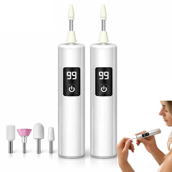 Electric Nail Drill Kit, Cordless Rechargeable Nail Polisher with LCD Display and Ceramic Bits, 35000 RPM Nail Care Tool for Home and Travel