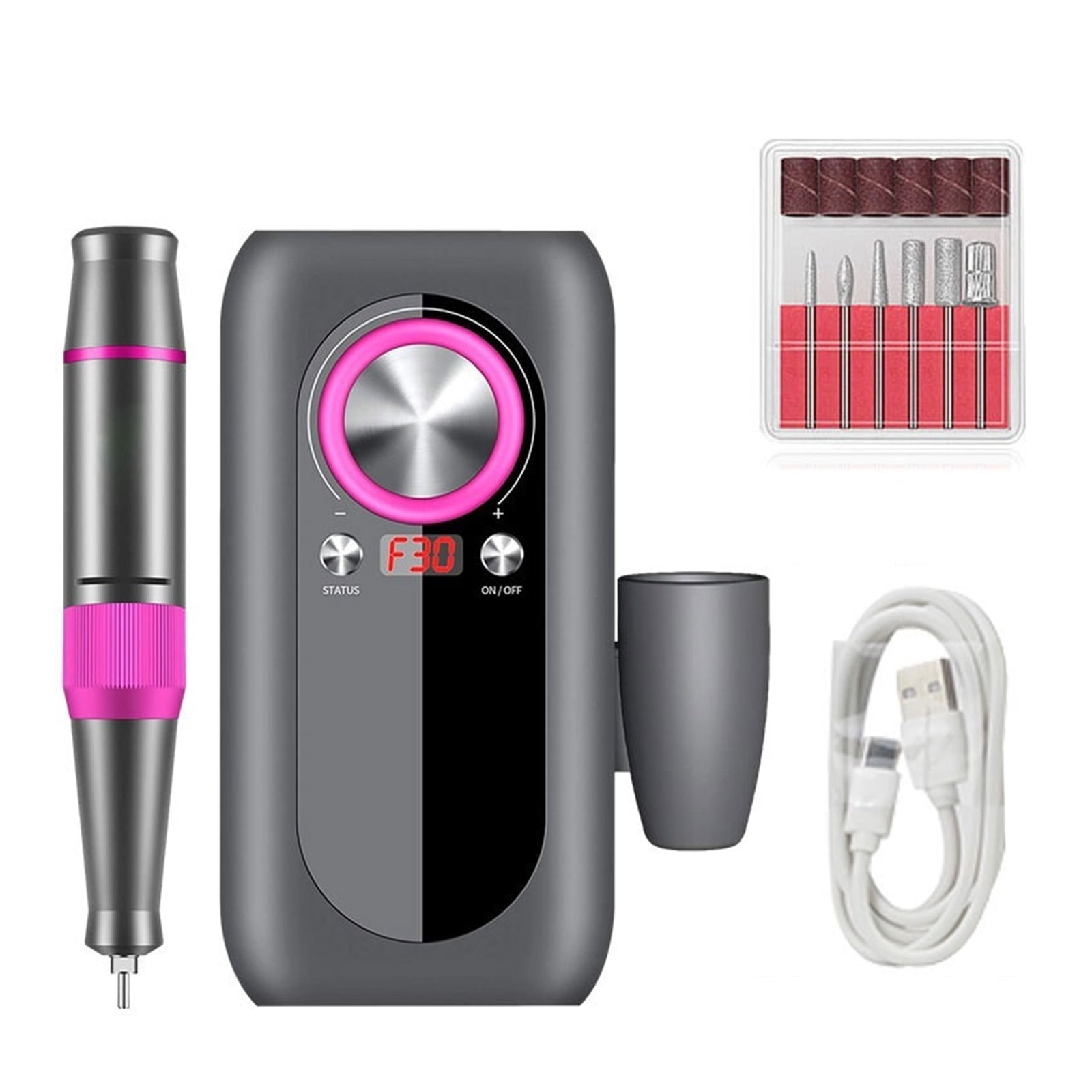 Electric Nail Drill Machine, 30000RPM Pro Manicure Machine, Apparatus For Manicure, Pedicure Kit Nail File With Cutter Nail Tool ,Low Noise