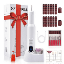 Electric Nail Drill Machine, CIICII 20000RPM Electric Nail Drill Kit with Dual Charge Ports (71Pcs Portable 3-Speed Forward & Reverse Rechargeable Nail File Set) for Acrylic Nails DIY Manicure Pedicur