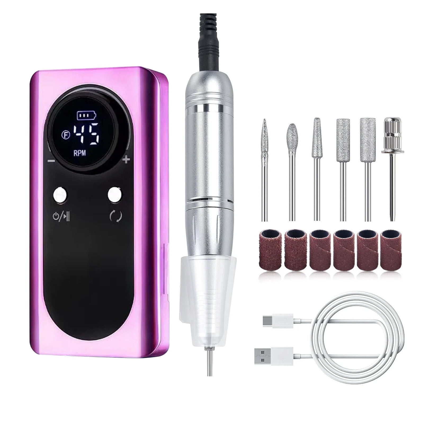 Electric Nail Drill Machine Professional Fast Removal 45000rpm Portable Nails Polisher Grinder