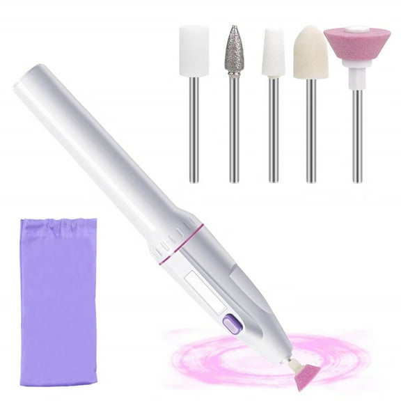 Electric Nail Drill Nails Art File Electric Manicure Drill Set Portable Nail Buffer Fingernail Grinder Kit Multi-function Natural Toe Nail Polisher Grinding Burnishing Machine for Home Salon