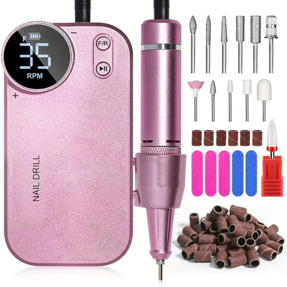 Electric Nail Drill - PRO 35000RPM Electric Nail File Nail Drills for Acrylic Nails Professional with Drill Bits Manicure Pedicure Supplies Use Nail Art for Home DIY Salon Use