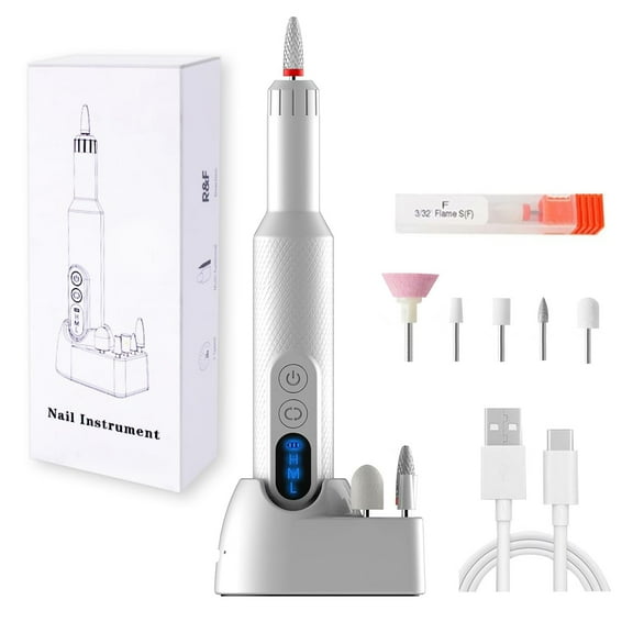 Electric Nail Drill, Portable Electric Nail Drill Kit for Acrylic Nails, 18000 PRM Rechargeable Nail Polisher, Professional Manicure Nail Drill Machine, for Grinding,Trimming,Polishing,Home Salon Use