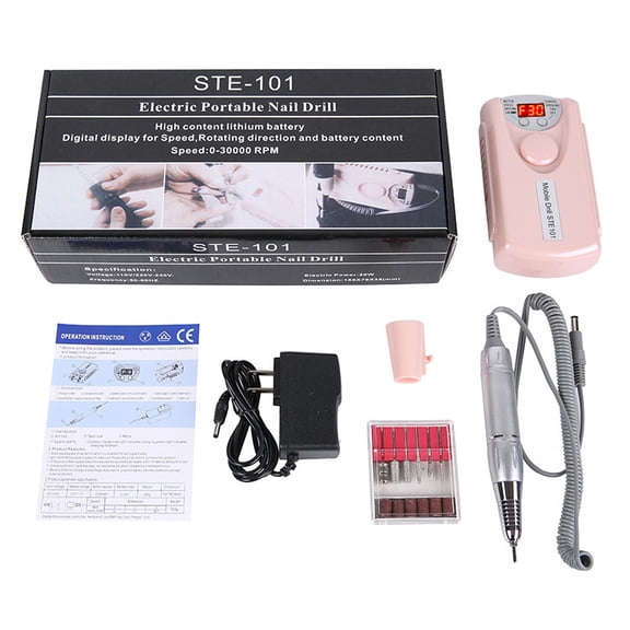 Electric Nail Drill Professional 25000Rpm Electric Nail Drill Machine, Portable Rechargeable Pro Electric Manicure Nail File, Pro Pedicure Nail