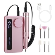 Electric Nail Drill Professional, 45000 RPM Cordless Nail Drill, Rechargeable Nail File for Acrylic Nails Gel Polishing, Portable Nail File with Drill Bits, Manicure Pedicure Tool for Home Salon Use