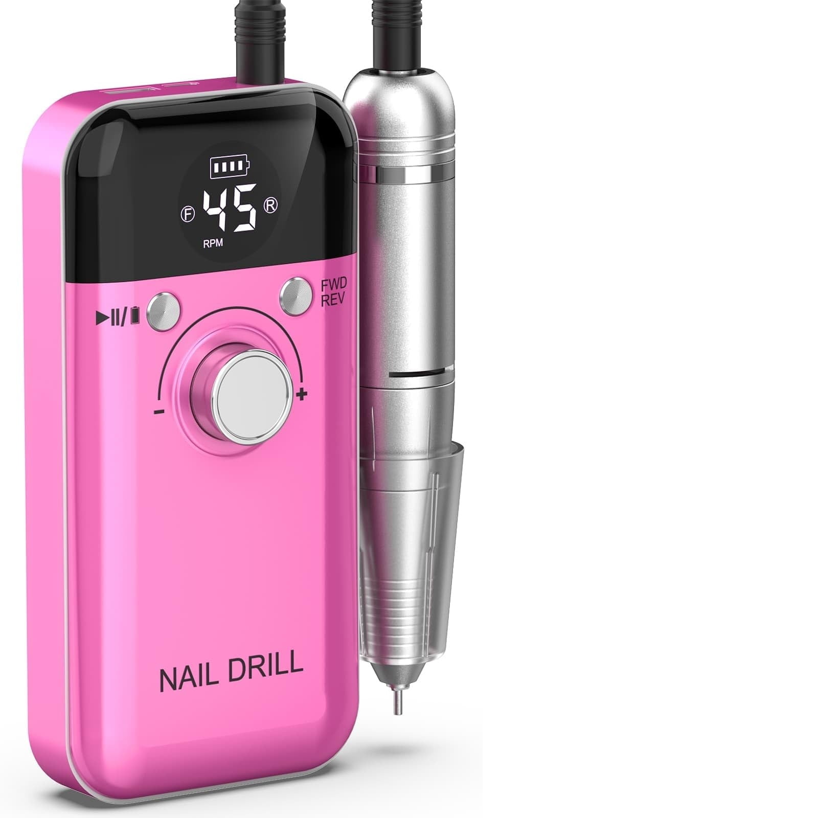Electric Nail Drill Professional: 45000 RPM Portable Rechargeable Nail Drills Machine with 6 Bits, Drill para Uñas E File