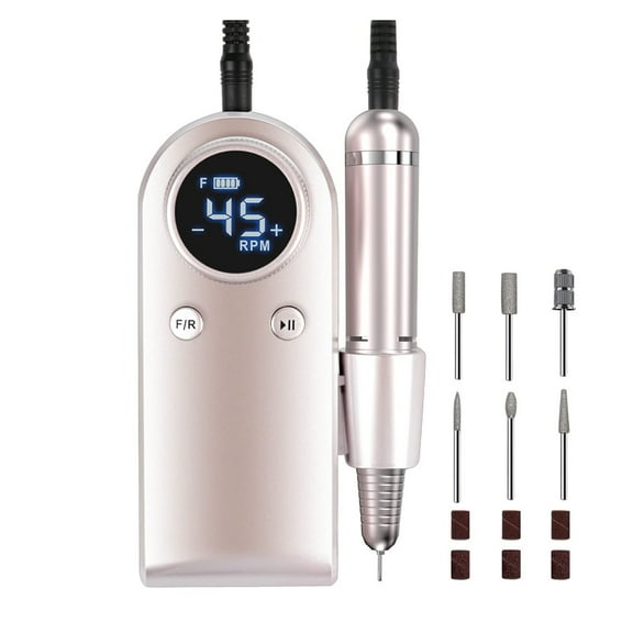 Electric Nail Drills, Rechargeable 45000 RPM Nail Filer Machine With LCD Display, 2 Rotations For Acrylic Nails Gel Nails Manicure ,Quality Torque