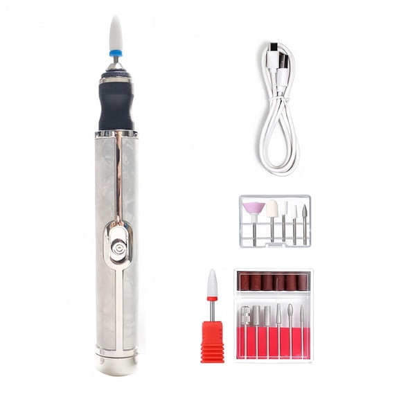 Electric Nail File - 4-Speed Cordless Rechargeable Pedicure Tool, 12 Attachments, Cordless Rechargeable Toe Nail Sander, Portable Pedicure Tool for Home Care