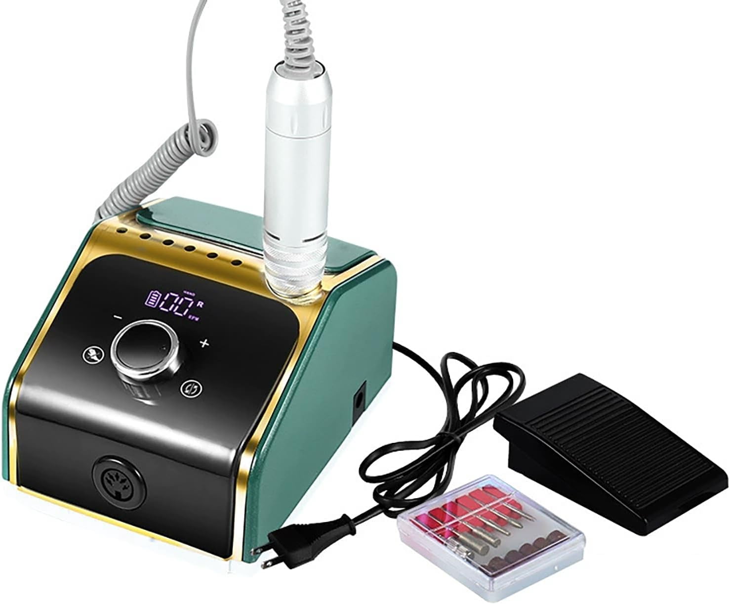 Electric Nail File for Acrylic Nails – 35000 RPM Professional Nail Drill Kit, Portable Electric Nail Drill Machine with Bits, Low Noise Nail Grinder for Home & Salon