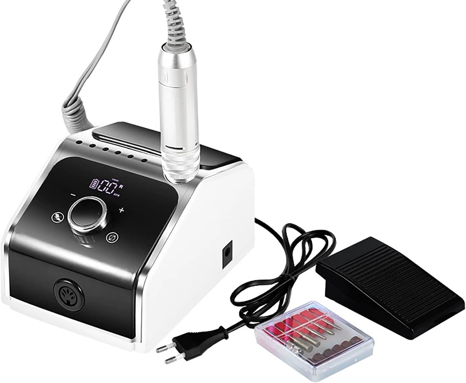 Electric Nail File for Acrylic Nails – 35000 RPM Professional Nail Drill Kit, Portable Electric Nail Drill Machine with Bits, Low Noise Nail Grinder for Home & Salon