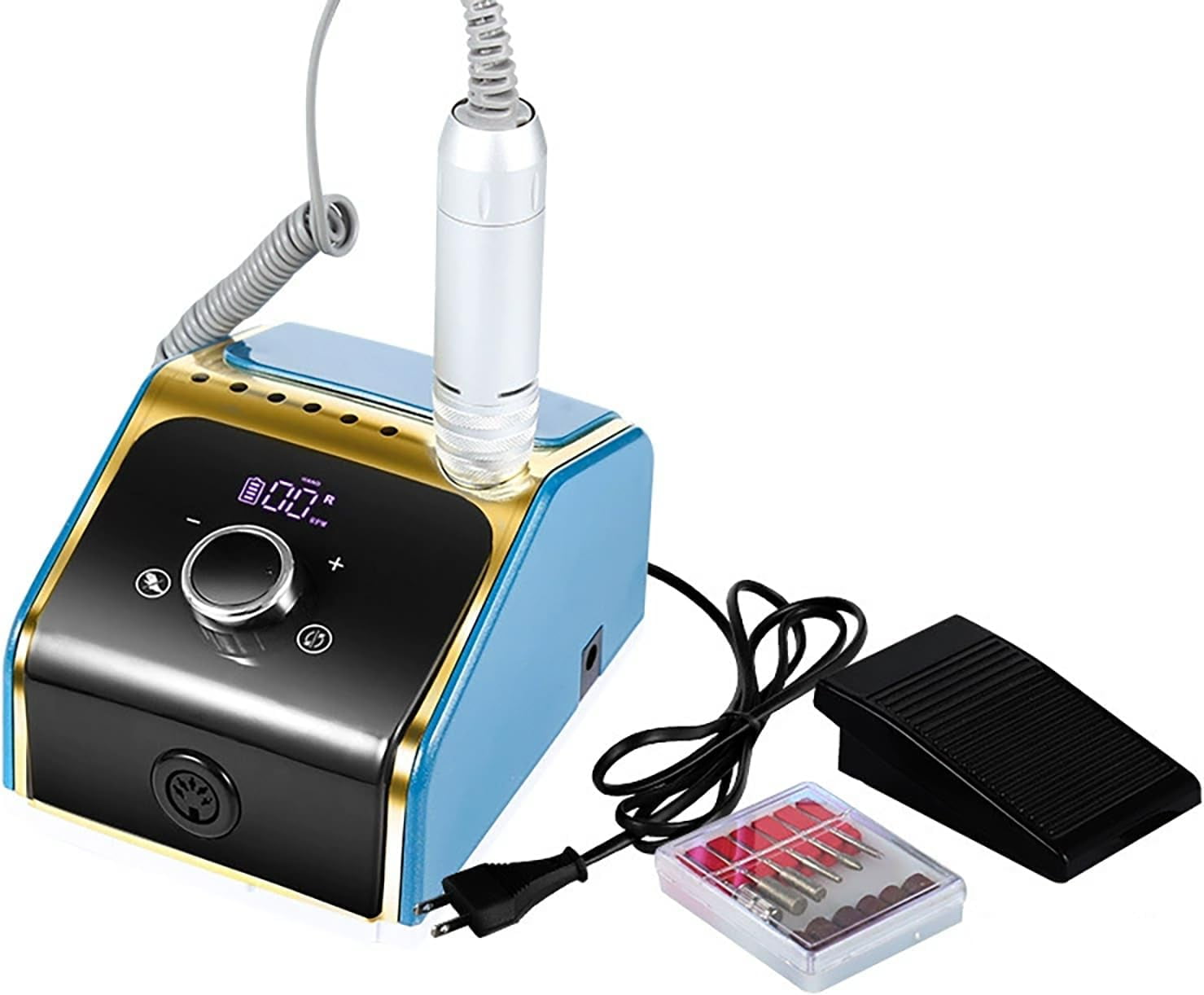 Electric Nail File for Acrylic Nails – 35000 RPM Professional Nail Drill Kit, Portable Electric Nail Drill Machine with Bits, Low Noise Nail Grinder for Home & Salon