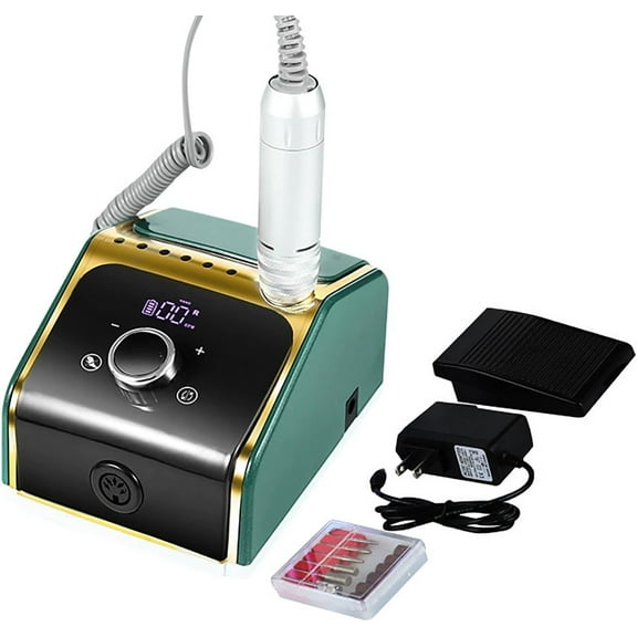 Electric Nail File for Acrylic Nails – 35000 RPM Professional Nail Drill Kit, Portable Electric Nail Drill Machine with Bits, Low Noise Nail Grinder for Home & Salon