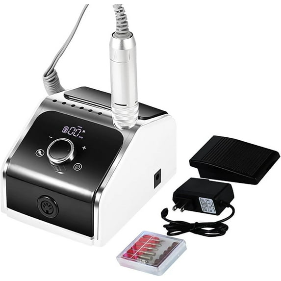 Electric Nail File for Acrylic Nails – 35000 RPM Professional Nail Drill Kit, Portable Electric Nail Drill Machine with Bits, Low Noise Nail Grinder for Home & Salon