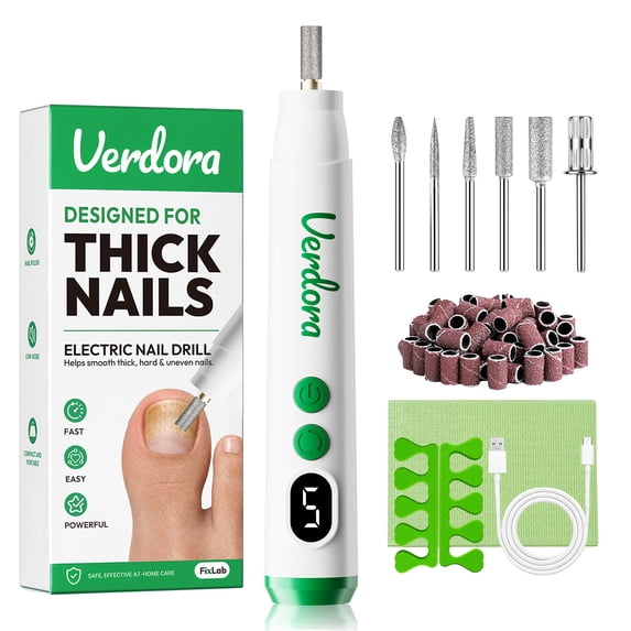 Electric Nail File Drill for Thick Toenail, Cordless Nail Grinder 5X ...