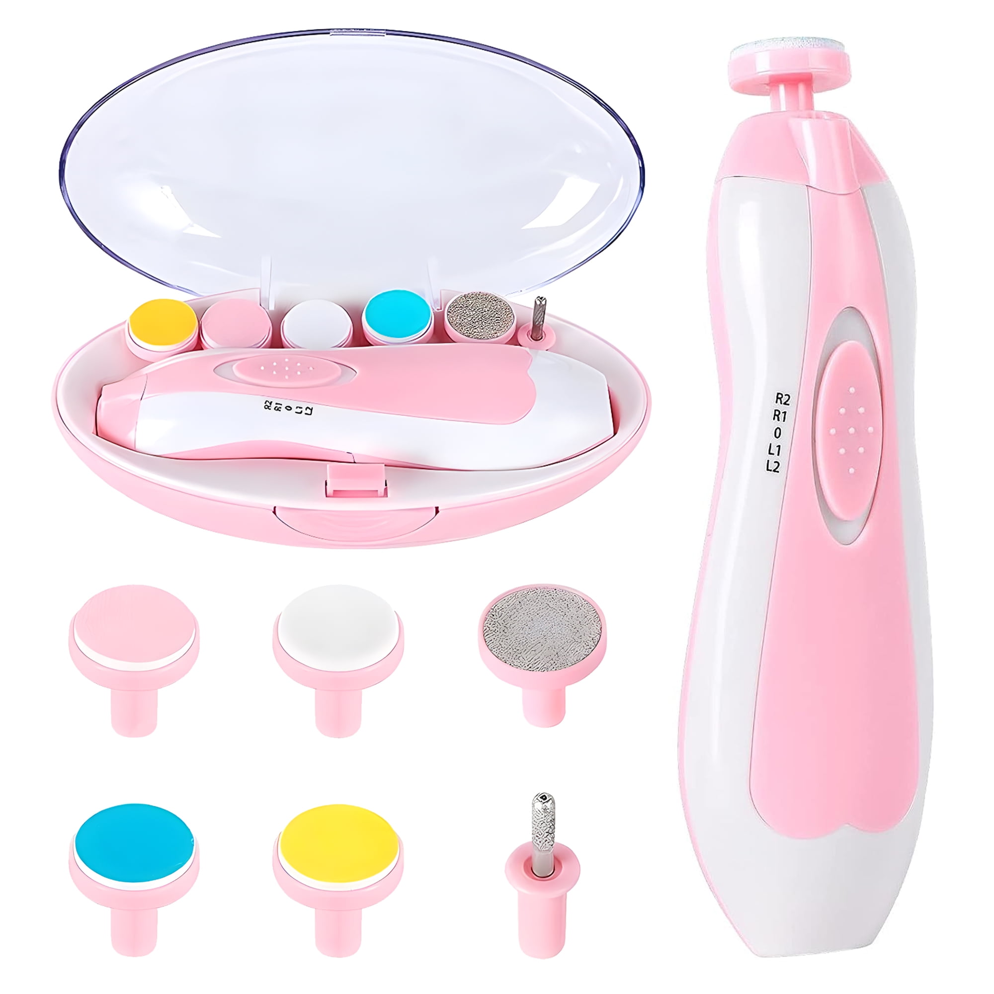 Electric Nail File Drill for Baby No Sharp Claws Hurt, 6 in 1 Safety Cutter Trimmer Clipper for