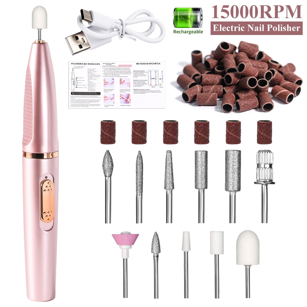 Electric Nail File, Professional Nail Drill for Acrylic Gel Dip Powder Nails Portable Nail Machine Kit Manicure Pedicure Tools Polishing Set with Nail Drill Bits