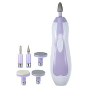 Unique Bargains Electric Nail File Set Nail Drill Machine Pedicure Portable Hand Foot Nail Care Trimmer Plastic Purple