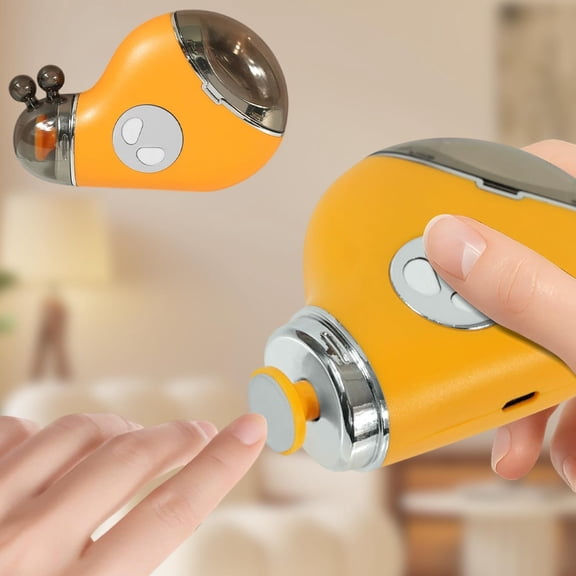 Electric Nail File Trimmer - Snail Shape Automatic Nail Clipper with 3 Speeds and Light, USB Rechargeable Nail Grinder Polisher for Toenails Fingernails, Safe Quiet Nail Care Tool