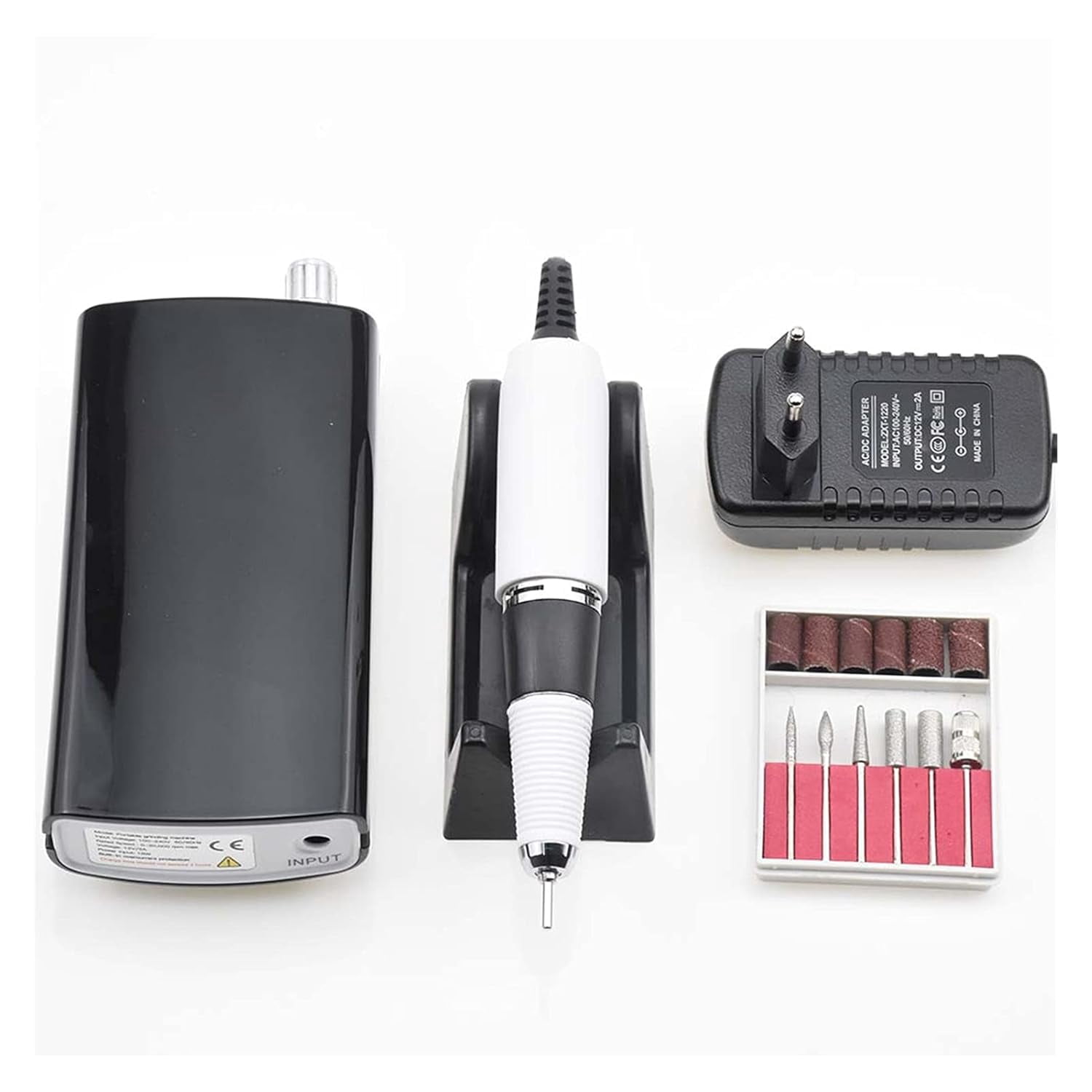 Electric Nail Files 36W 35000RPM Rechargeable Portable Nail Drill Machine Manicure Pedicure Machine Electric Nail File Nail Art Tools Sanding Band for Natural Nails, Gel Polish
