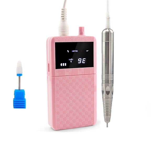 Electric Nail Files Portable Rechargeable Brushless Motor Professional Electric Nail Drill Machine 35000rpm Cordless E File Acrylic Ceramic Bits for Natural Nails, Gel Po