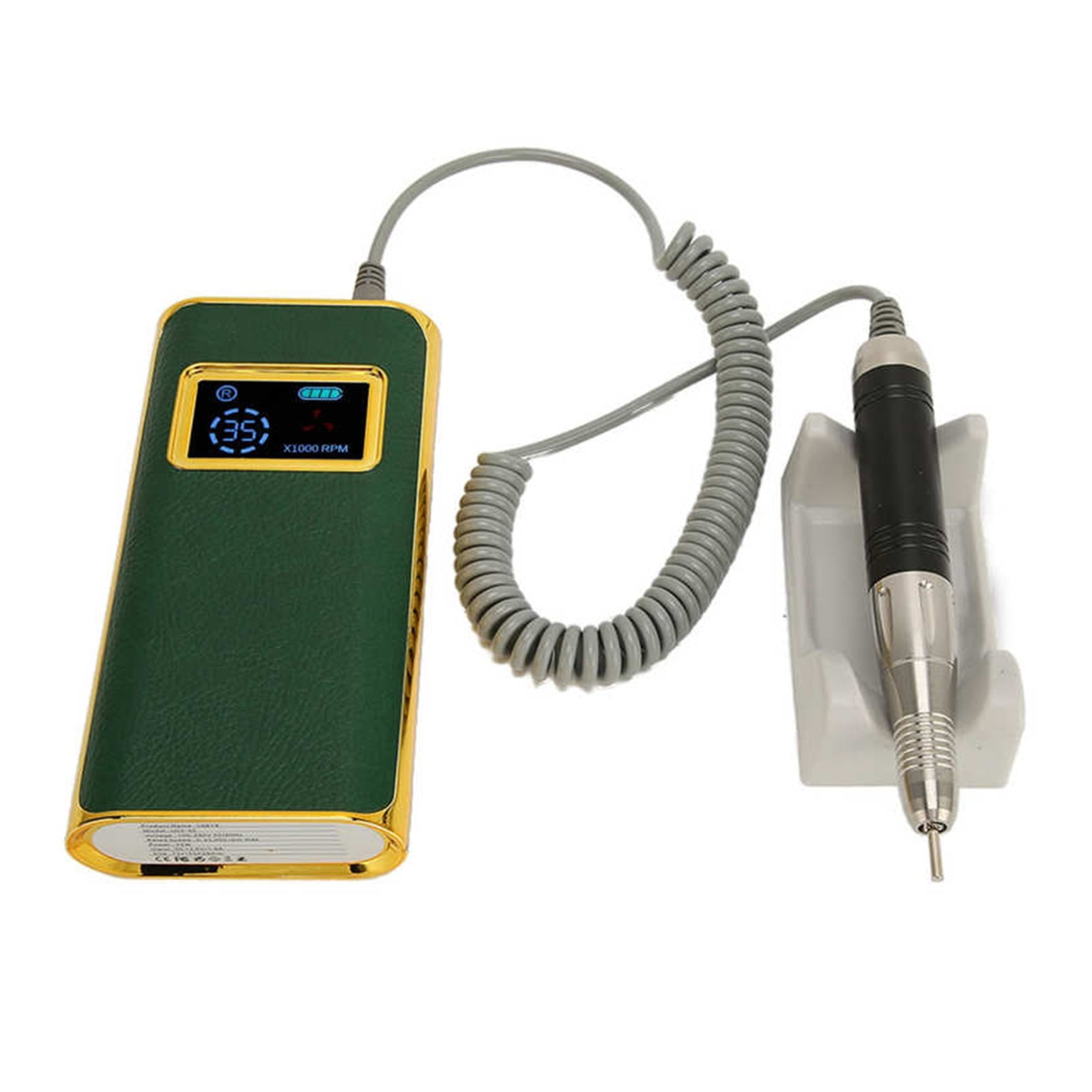 Electric Nail Polisher, Rechargeable Portable 35000RPM Electric Nail Drill Machine, Nail Art Drilling Manicure Machine ,Lightweight and Portable