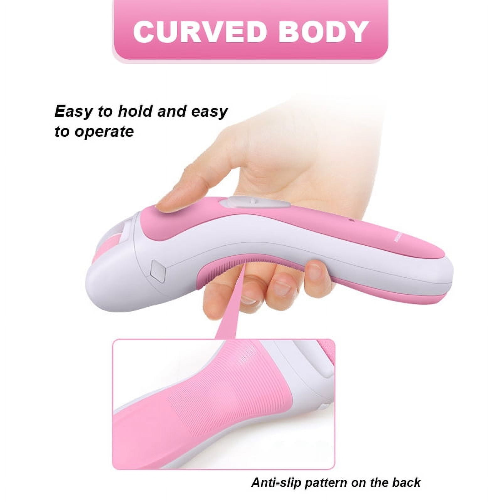 Electric Nail Repairer Set,Rechargeable Electric Foot File,Professional Feet Care for Cracked Heels (Pink)